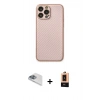MARSİLYAN™- iPhone 13 Pro Max Kılıf Ahenk Işık - Şeffaf Maxco Cam Ekran Koruyucu + Sierra Blue Pers Alüminyum Kamera Lens