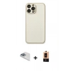 MARSİLYAN™- iPhone 13 Pro Max Kılıf Ahenk Işık - Şeffaf Maxco Cam Ekran Koruyucu + Sierra Blue Pers Alüminyum Kamera Lens