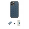 MARSİLYAN™- iPhone 13 Pro Max Kılıf Ahenk Işık - Şeffaf Pasifik Cam Ekran Koruyucu + Gökkuşağı Shine Kamera Lens Koruma Cam
