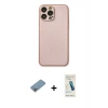 MARSİLYAN™- iPhone 13 Pro Max Kılıf Ahenk Işık - Şeffaf Pasifik Cam Ekran Koruyucu + Gökkuşağı Shine Kamera Lens Koruma Cam