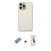 MARSİLYAN™- iPhone 13 Pro Max Kılıf Ahenk Işık - Şeffaf Pasifik Cam Ekran Koruyucu + Gökkuşağı Shine Kamera Lens Koruma Cam