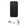 MARSİLYAN™- iPhone 13 Pro Max Kılıf Ahenk Işık - Şeffaf Pasifik Cam Ekran Koruyucu + Pers Alüminyum Kamera Lens - GD