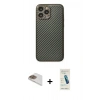 MARSİLYAN™- iPhone 13 Pro Max Kılıf Ahenk Işık - Şeffaf Pasifik Cam Ekran Koruyucu + Pers Alüminyum Kamera Lens - GD