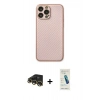 MARSİLYAN™- iPhone 13 Pro Max Kılıf Ahenk Işık - Şeffaf Pasifik Cam Ekran Koruyucu + Raze Metal Kamera Lens - GD