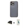 MARSİLYAN™- iPhone 13 Pro Max Kılıf Ahenk Işık - Şeffaf Pasifik Cam Ekran Koruyucu + Raze Metal Kamera Lens - GD