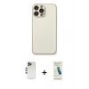 MARSİLYAN™- iPhone 13 Pro Max Kılıf Ahenk Işık - Şeffaf Pasifik Cam Ekran Koruyucu + Shine Kamera Lens - GD
