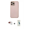 MARSİLYAN™- iPhone 13 Pro Max Kılıf Ahenk Işık - Şeffaf Pasifik Cam Ekran Koruyucu + Pers Alüminyum Kamera Lens - KI