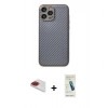 MARSİLYAN™- iPhone 13 Pro Max Kılıf Ahenk Işık - Şeffaf Pasifik Cam Ekran Koruyucu + Pers Alüminyum Kamera Lens - KI