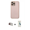 MARSİLYAN™- iPhone 13 Pro Max Kılıf Ahenk Işık - Şeffaf Pasifik Cam Ekran Koruyucu + Rainbow Kamera Lens Koruma Cam - KI