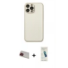 MARSİLYAN™- iPhone 13 Pro Max Kılıf Ahenk Işık - Şeffaf Pasifik Cam Ekran Koruyucu + Rainbow Kamera Lens Koruma Cam - KI