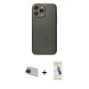 MARSİLYAN™- iPhone 13 Pro Max Kılıf Ahenk Işık - Şeffaf Pasifik Cam Ekran Koruyucu + Rainbow Kamera Lens Koruma Cam - KI
