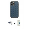 MARSİLYAN™- iPhone 13 Pro Max Kılıf Ahenk Işık - Şeffaf Pasifik Cam Ekran Koruyucu + Pers Alüminyum Kamera Lens - LT