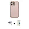 MARSİLYAN™- iPhone 13 Pro Max Kılıf Ahenk Işık - Şeffaf Pasifik Cam Ekran Koruyucu + Pers Alüminyum Kamera Lens - LT