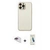 MARSİLYAN™- iPhone 13 Pro Max Kılıf Ahenk Işık - Şeffaf Pasifik Cam Ekran Koruyucu + Pers Alüminyum Kamera Lens - GI