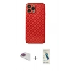 MARSİLYAN™- iPhone 13 Pro Max Kılıf Ahenk Işık - Şeffaf Pasifik Cam Ekran Koruyucu + Pers Alüminyum Kamera Lens - GI