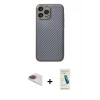 MARSİLYAN™- iPhone 13 Pro Max Kılıf Ahenk Işık - Şeffaf Pasifik Cam Ekran Koruyucu + Pers Alüminyum Kamera Lens - GI