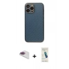 MARSİLYAN™- iPhone 13 Pro Max Kılıf Ahenk Işık - Şeffaf Pasifik Cam Ekran Koruyucu + Pers Alüminyum Kamera Lens - GI