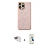 MARSİLYAN™- iPhone 13 Pro Max Kılıf Ahenk Işık - Şeffaf Pasifik Cam Ekran Koruyucu + Pers Alüminyum Kamera Lens - GI