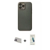 MARSİLYAN™- iPhone 13 Pro Max Kılıf Ahenk Işık - Şeffaf Pasifik Cam Ekran Koruyucu + Rainbow Kamera Lens Koruma Cam - MR
