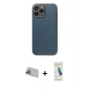 MARSİLYAN™- iPhone 13 Pro Max Kılıf Ahenk Işık - Şeffaf Pasifik Cam Ekran Koruyucu + Rainbow Kamera Lens Koruma Cam - MR