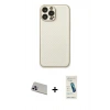 MARSİLYAN™- iPhone 13 Pro Max Kılıf Ahenk Işık - Şeffaf Pasifik Cam Ekran Koruyucu + Rainbow Kamera Lens Koruma Cam - MR