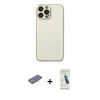 MARSİLYAN™- iPhone 13 Pro Max Kılıf Ahenk Işık - Şeffaf Pasifik Cam Ekran Koruyucu + Renkli Kamera Lens Koruma Cam - PE