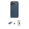 MARSİLYAN™- iPhone 13 Pro Max Kılıf Ahenk Işık - Şeffaf Pasifik Cam Ekran Koruyucu + Renkli Kamera Lens Koruma Cam - TU