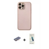 MARSİLYAN™- iPhone 13 Pro Max Kılıf Ahenk Işık - Şeffaf Pasifik Cam Ekran Koruyucu + Renkli Kamera Lens Koruma Cam - TU