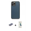 MARSİLYAN™- iPhone 13 Pro Max Kılıf Ahenk Işık - Şeffaf Pasifik Cam Ekran Koruyucu + Renkli Kamera Lens Koruma Cam - PE