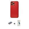 MARSİLYAN™- iPhone 13 Pro Max Kılıf Ahenk Işık - Şeffaf Pasifik Cam Ekran Koruyucu + Renkli Kamera Lens Koruma Cam - TU