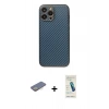 MARSİLYAN™- iPhone 13 Pro Max Kılıf Ahenk Işık - Şeffaf Pasifik Cam Ekran Koruyucu + Renkli Kamera Lens Koruma Cam - SI