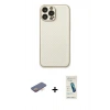 MARSİLYAN™- iPhone 13 Pro Max Kılıf Ahenk Işık - Şeffaf Pasifik Cam Ekran Koruyucu + Renkli Kamera Lens Koruma Cam - TU
