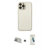 MARSİLYAN™- iPhone 13 Pro Max Kılıf Ahenk Işık - Şeffaf Pasifik Cam Ekran Koruyucu + Rainbow Kamera Lens Koruma Cam - REGD