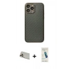 MARSİLYAN™- iPhone 13 Pro Max Kılıf Ahenk Işık - Şeffaf Pasifik Cam Ekran Koruyucu + Rainbow Kamera Lens Koruma Cam - REGD