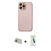 MARSİLYAN™- iPhone 13 Pro Max Kılıf Ahenk Işık - Şeffaf Pasifik Cam Ekran Koruyucu + Rainbow Kamera Lens Koruma Cam - REGD