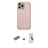 MARSİLYAN™- iPhone 13 Pro Max Kılıf Ahenk Işık - Şeffaf Pasifik Cam Ekran Koruyucu + Renkli Kamera Lens Koruma Cam - SI