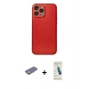 MARSİLYAN™- iPhone 13 Pro Max Kılıf Ahenk Işık - Şeffaf Pasifik Cam Ekran Koruyucu + Renkli Kamera Lens Koruma Cam - SI