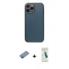 MARSİLYAN™- iPhone 13 Pro Max Kılıf Ahenk Işık - Şeffaf Pasifik Cam Ekran Koruyucu + Shine Kamera Lens Koruma Cam - PE
