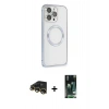 MARSİLYAN™- iPhone 13 Pro Max Kılıf Ahenk Işık Serisi - Şeffaf 360 Full Body Arka Koruyucu + Raze Metal Kamera Lens - GD