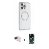 MARSİLYAN™- iPhone 13 Pro Max Kılıf Ahenk Işık Serisi - Şeffaf 360 Full Body Arka Koruyucu + Pers Alüminyum Kamera Lens - KI