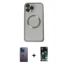 MARSİLYAN™- iPhone 13 Pro Max Kılıf Ahenk Işık Serisi - Şeffaf 360 Full Body Arka Koruyucu + Neon Fosforlu Kamera Lens - MI