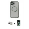 MARSİLYAN™- iPhone 13 Pro Max Kılıf Ahenk Işık Serisi - Şeffaf 360 Full Body Arka Koruyucu + Rainbow Kamera Lens Koruma Cam - MR