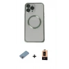 MARSİLYAN™- iPhone 13 Pro Max Kılıf Ahenk Işık Serisi - Şeffaf Maxco Cam Ekran Koruyucu + Shine Kamera Lens Koruma Cam - GI