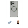 MARSİLYAN™- iPhone 13 Pro Max Kılıf Ahenk Işık Serisi - Şeffaf Maxco Cam Ekran Koruyucu + Shine Kamera Lens Koruma Cam - MI