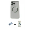 MARSİLYAN™- iPhone 13 Pro Max Kılıf Ahenk Işık Serisi - Şeffaf Pasifik Cam Ekran Koruyucu + Shine Kamera Lens Koruma Cam - MI