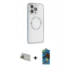 MARSİLYAN™- iPhone 13 Pro Max Kılıf Ahenk Işık Serisi - Siyah 18D Cam Ekran Koruyucu + Rainbow Kamera Lens Koruma Cam - REGD