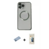 MARSİLYAN™- iPhone 13 Pro Max Kılıf Ahenk Işık Serisi - Siyah 6D Mat Seramik Hayalet Nano Ekran Koruyucu + Shine Kamera Lens Koruma Cam - MI