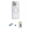 MARSİLYAN™- iPhone 13 Pro Max Kılıf Ahenk Işık Serisi - Siyah 6D Mat Seramik Hayalet Nano Ekran Koruyucu + Shine Kamera Lens Koruma Cam - MI