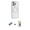 MARSİLYAN™- iPhone 13 Pro Max Kılıf Ahenk Işık Serisi - Siyah 6D Mat Seramik Hayalet Nano Ekran Koruyucu + Shine Kamera Lens Koruma Cam - GI