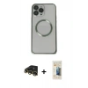 MARSİLYAN™- iPhone 13 Pro Max Kılıf Ahenk Işık Serisi - Siyah 6D Mat Seramik Hayalet Nano Ekran Koruyucu + Raze Metal Kamera Lens - GD
